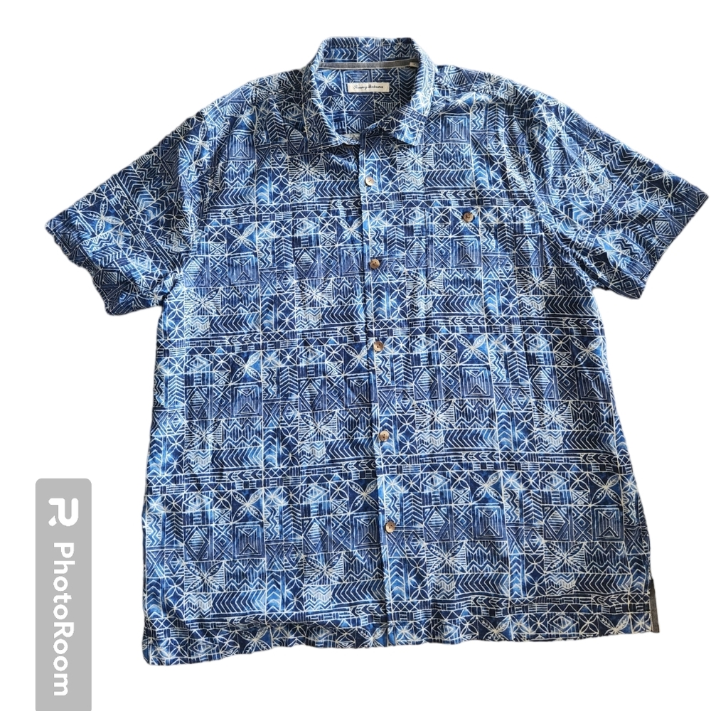 Mens Tommy Bahama Hawaiian 100% Silk Shirt  XL